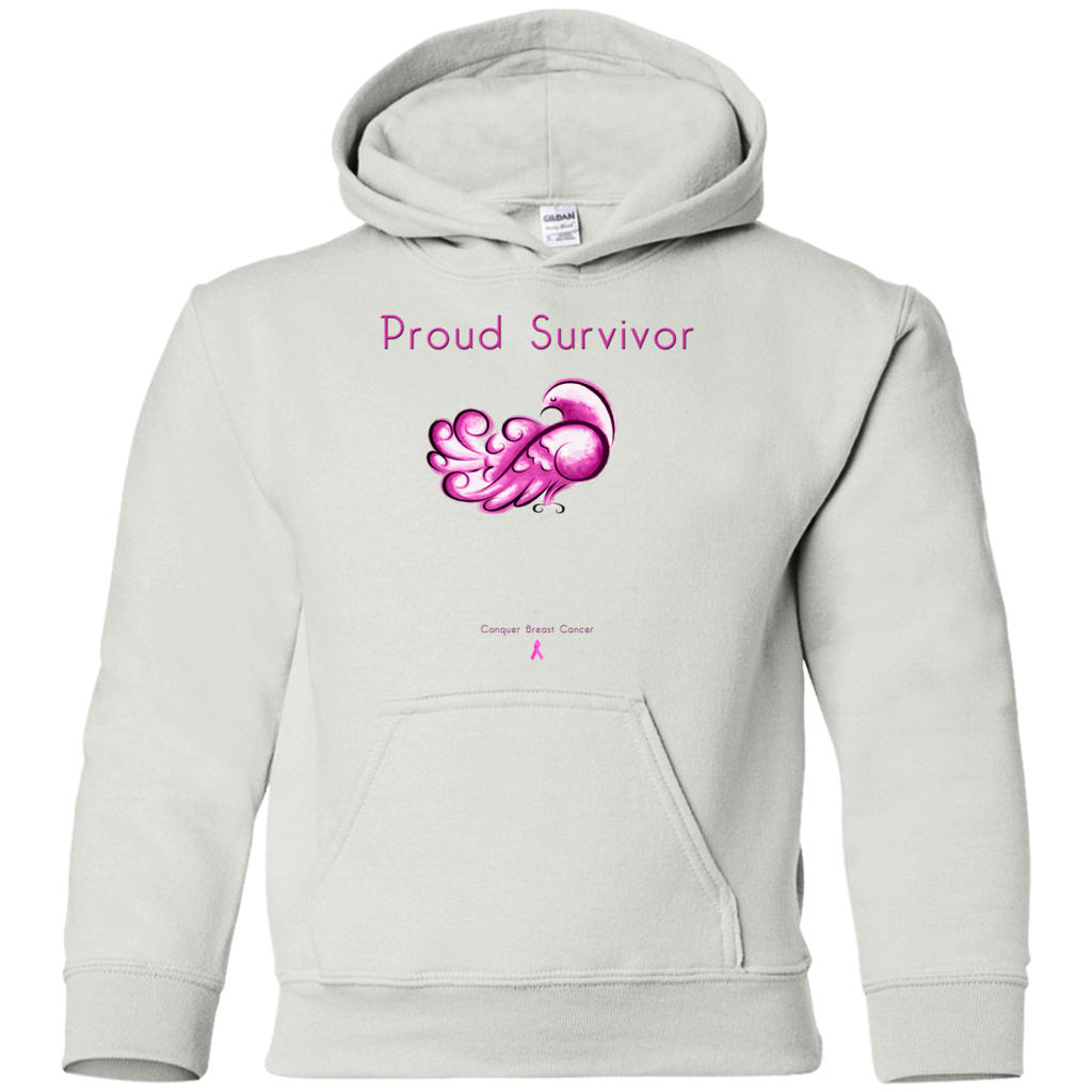 G185B Youth Pullover Hoodie-Proud Survivor