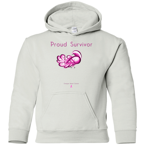 G185B Youth Pullover Hoodie-Proud Survivor