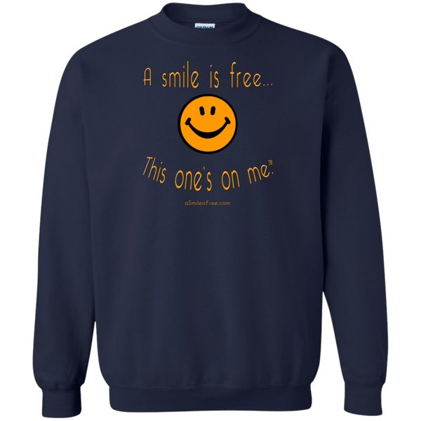 G180 Crewneck Pullover Sweatshirt  8 oz. Pumpkin Smile