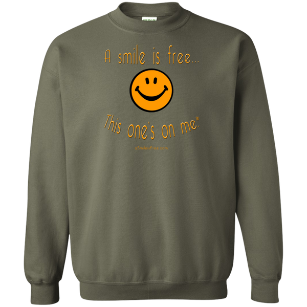 G180 Crewneck Pullover Sweatshirt  8 oz. Pumpkin Smile