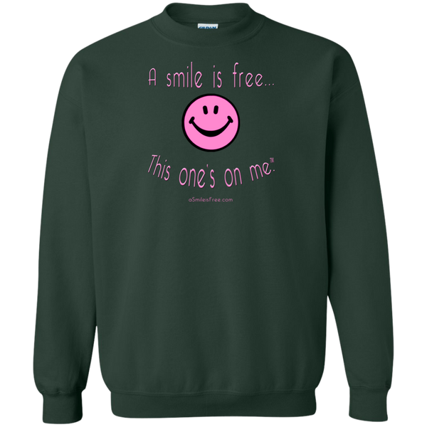 G180 Crewneck Pullover Sweatshirt  8 oz. Pink Smile