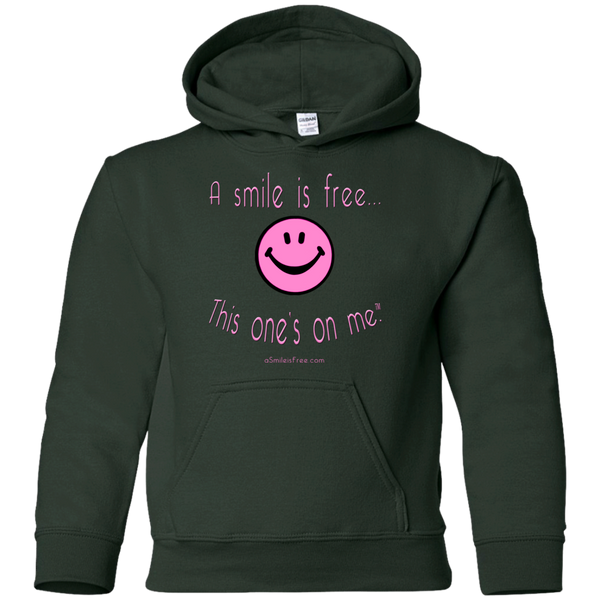 G185B Youth Pullover Hoodie Pink Smile