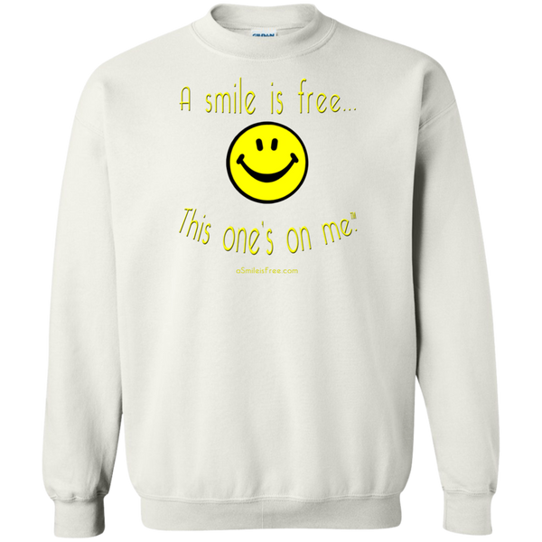 G180 Crewneck Pullover Sweatshirt  8 oz. Yellow Smile