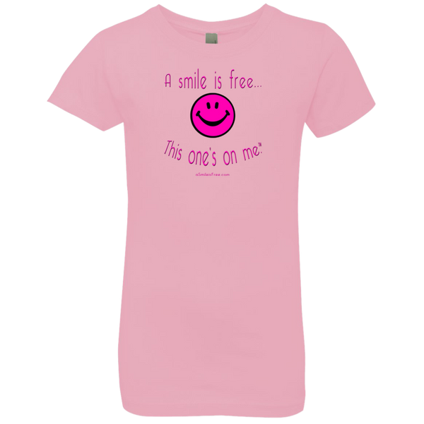 NL3710 Girls' Princess T-Shirt Neon Pink Smile