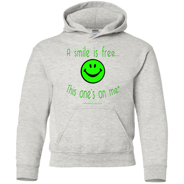 G185B Youth Pullover Hoodie Neon Green Smile