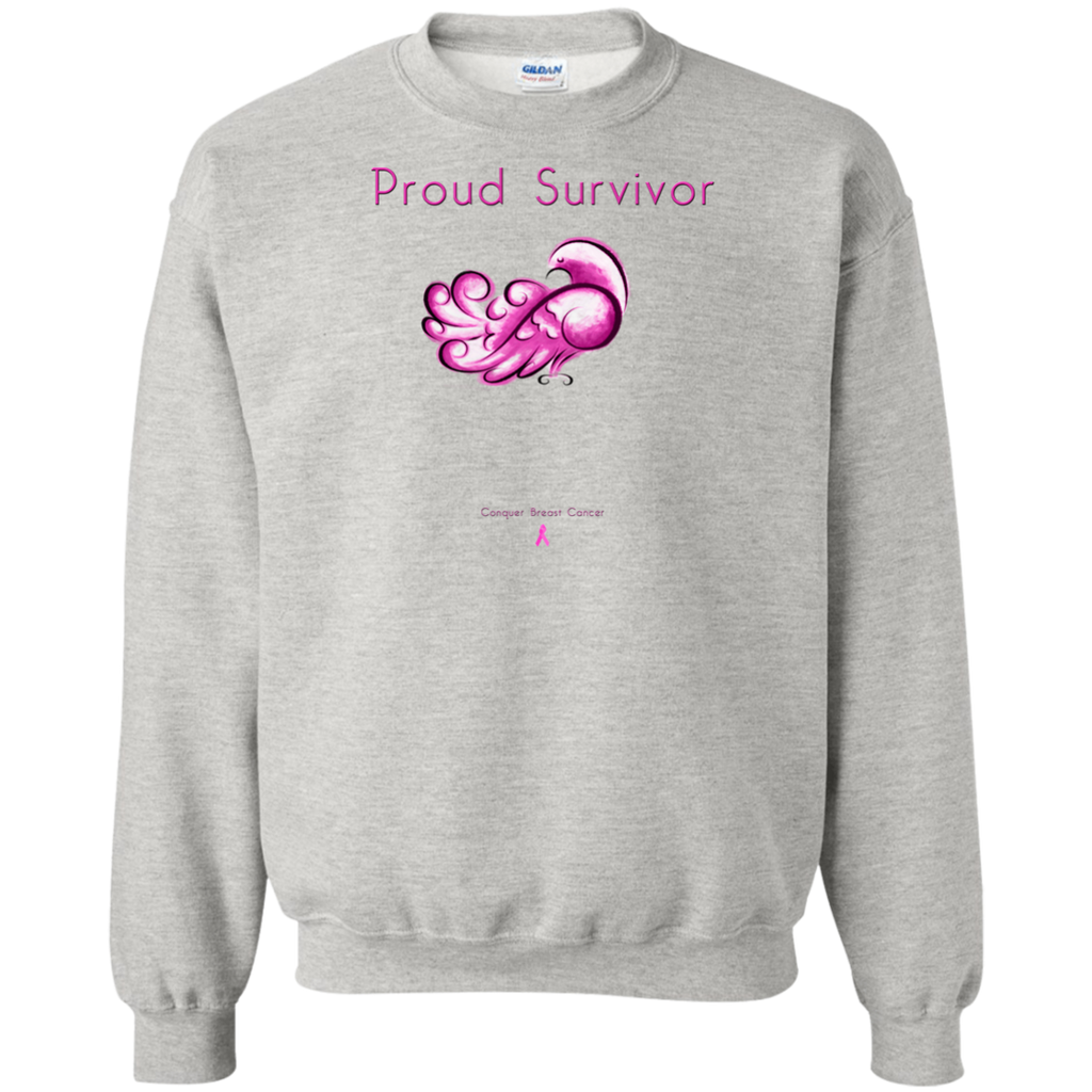 G180 Crewneck Pullover Sweatshirt  8 oz.-Proud Survivor