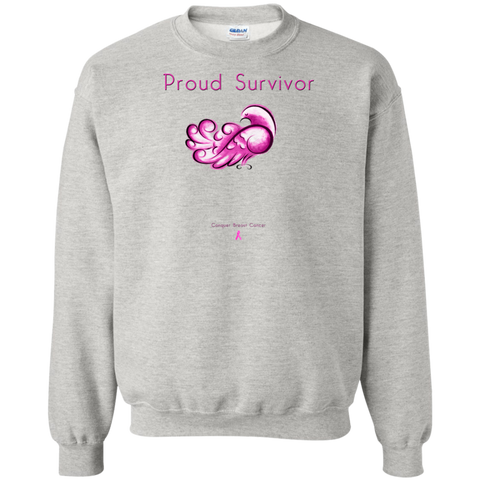 G180 Crewneck Pullover Sweatshirt  8 oz.-Proud Survivor