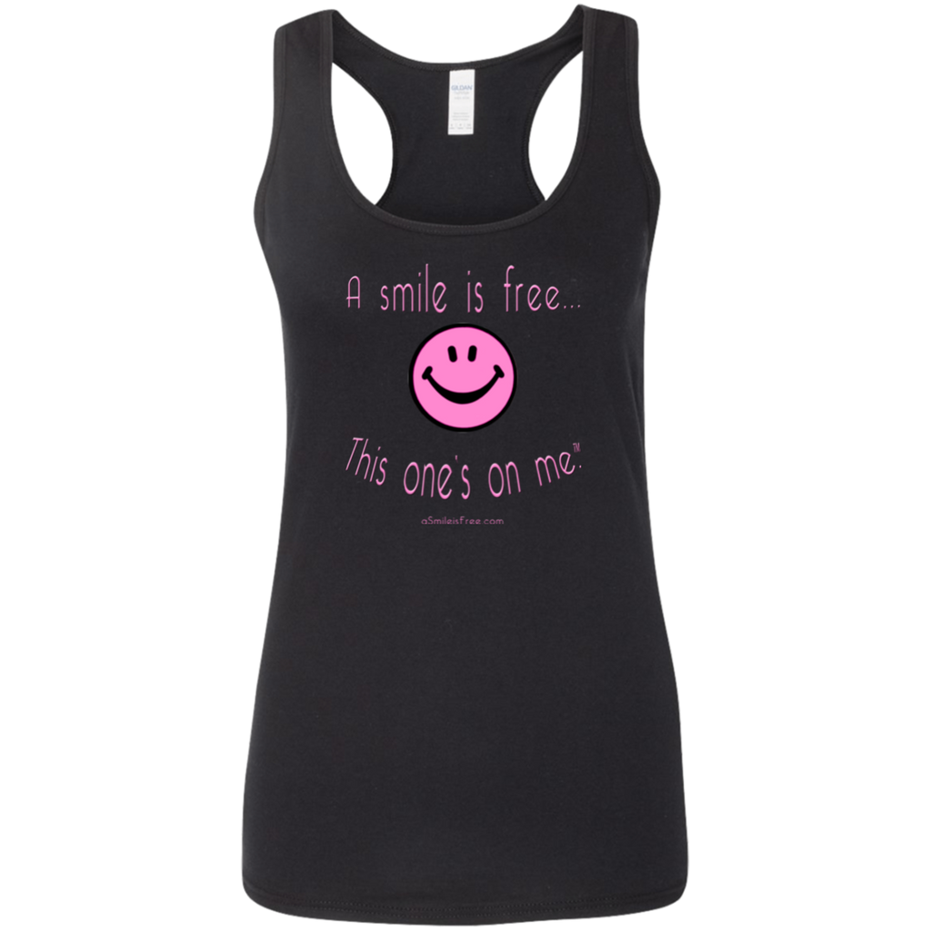 G645RL Ladies' Softstyle Racerback Tank Pink Smile