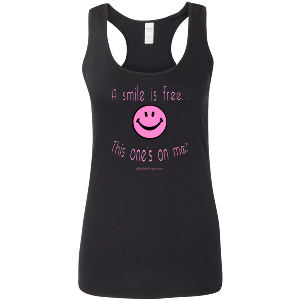G645RL Ladies' Softstyle Racerback Tank Pink Smile