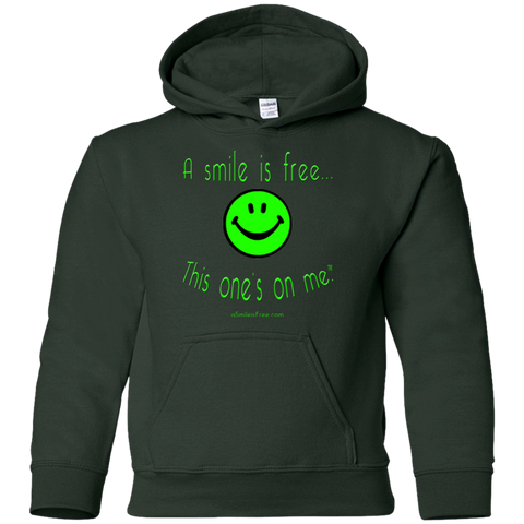 G185B Youth Pullover Hoodie Neon Green Smile