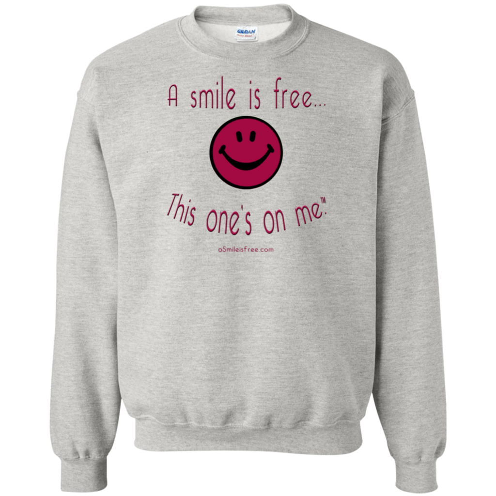G180 Crewneck Pullover Sweatshirt  8 oz. Maroon Smile