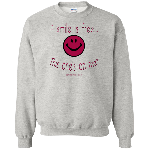 G180 Crewneck Pullover Sweatshirt  8 oz. Maroon Smile