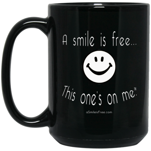 BM15OZ 15 oz. Black Mug White Smile