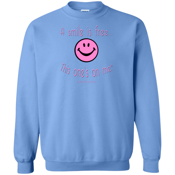G180 Crewneck Pullover Sweatshirt  8 oz. Pink Smile