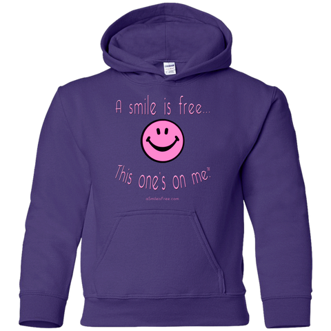 G185B Youth Pullover Hoodie Pink Smile