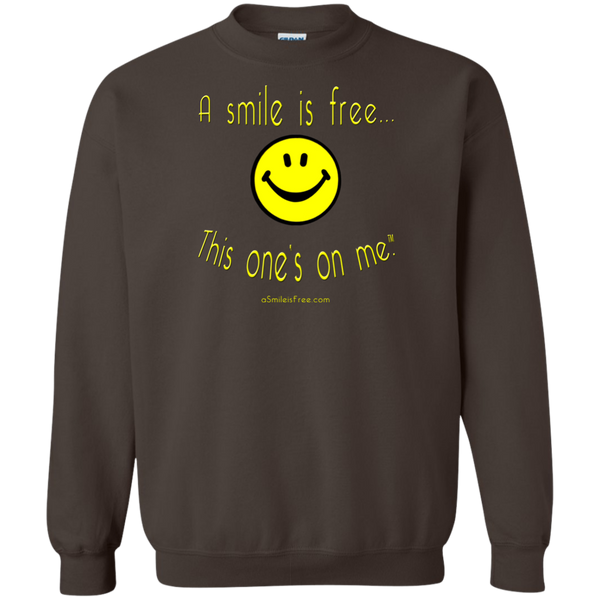 G180 Crewneck Pullover Sweatshirt  8 oz. Yellow Smile