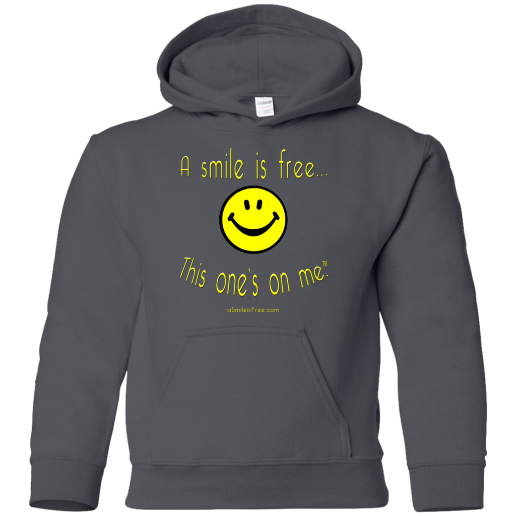 G185B Youth Pullover Hoodie Yellow Smile