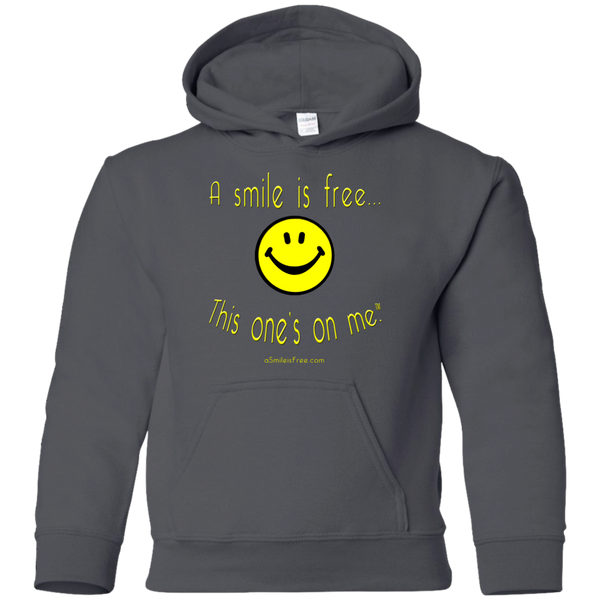 G185B Youth Pullover Hoodie Yellow Smile
