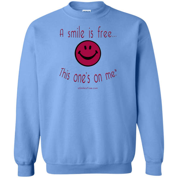 G180 Crewneck Pullover Sweatshirt  8 oz. Maroon Smile