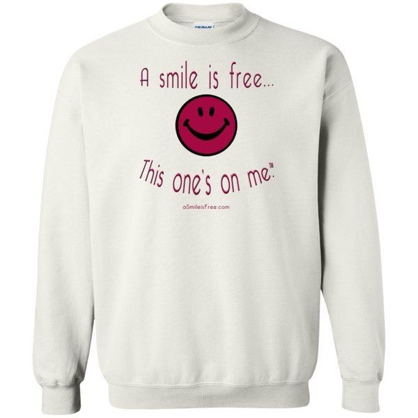 G180 Crewneck Pullover Sweatshirt  8 oz. Maroon Smile
