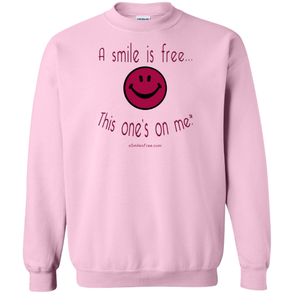 G180 Crewneck Pullover Sweatshirt  8 oz. Maroon Smile