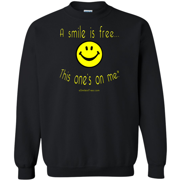 G180 Crewneck Pullover Sweatshirt  8 oz. Yellow Smile