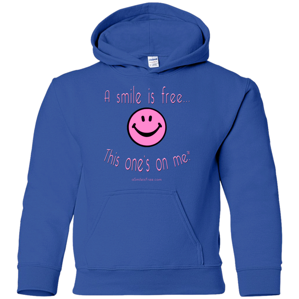 G185B Youth Pullover Hoodie Pink Smile