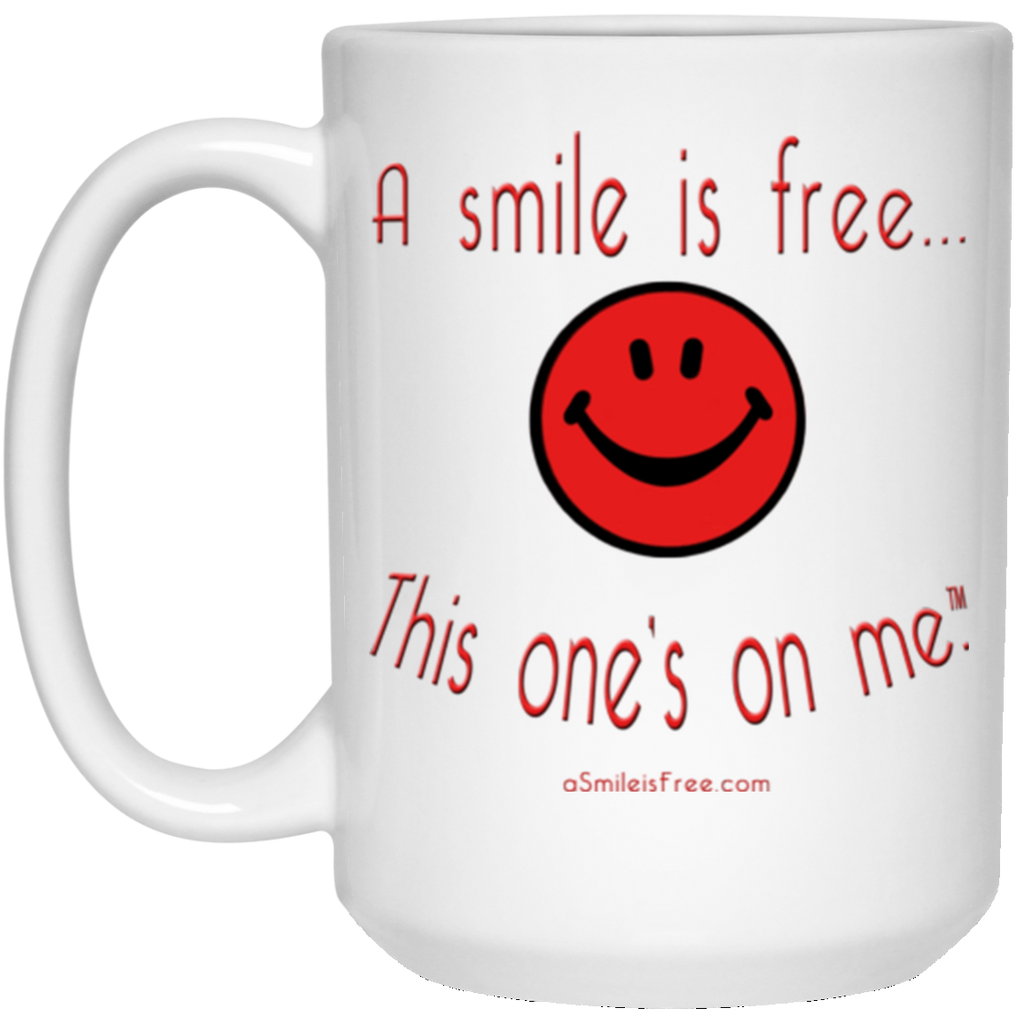 21504 15 oz. White Mug Red Smile