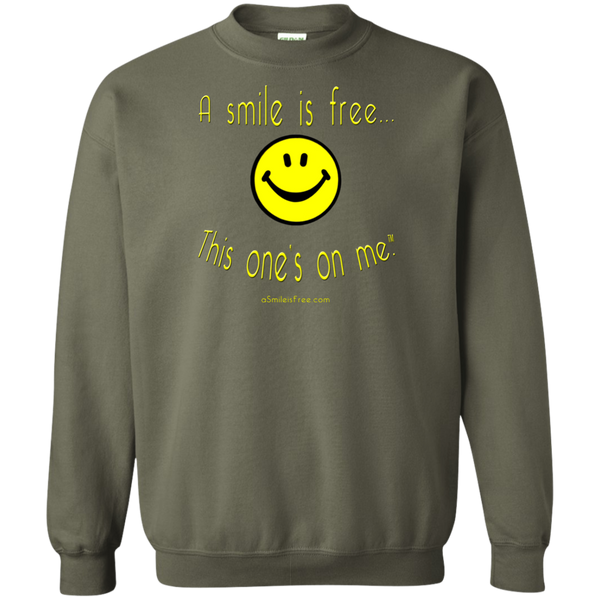 G180 Crewneck Pullover Sweatshirt  8 oz. Yellow Smile