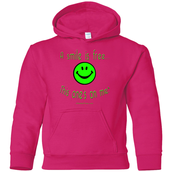 G185B Youth Pullover Hoodie Neon Green Smile