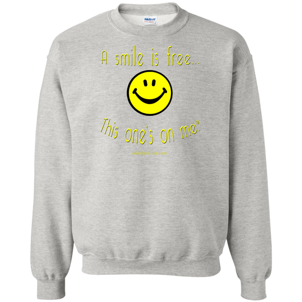 G180 Crewneck Pullover Sweatshirt  8 oz. Yellow Smile