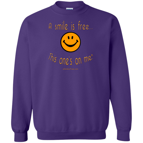 G180 Crewneck Pullover Sweatshirt  8 oz. Pumpkin Smile