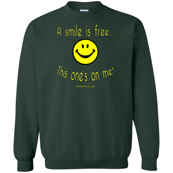 G180 Crewneck Pullover Sweatshirt  8 oz. Yellow Smile