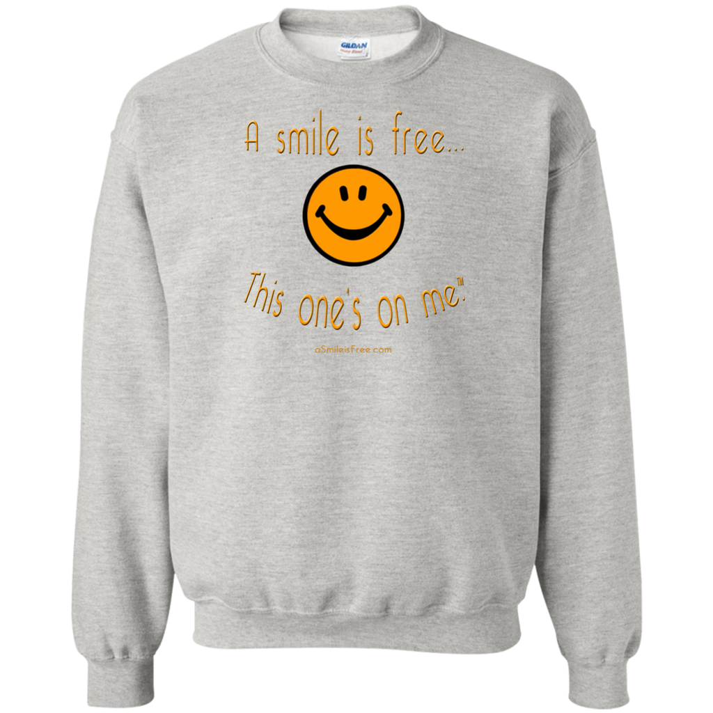 G180 Crewneck Pullover Sweatshirt  8 oz. Pumpkin Smile