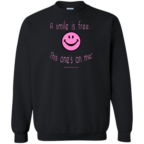 G180 Crewneck Pullover Sweatshirt  8 oz. Pink Smile