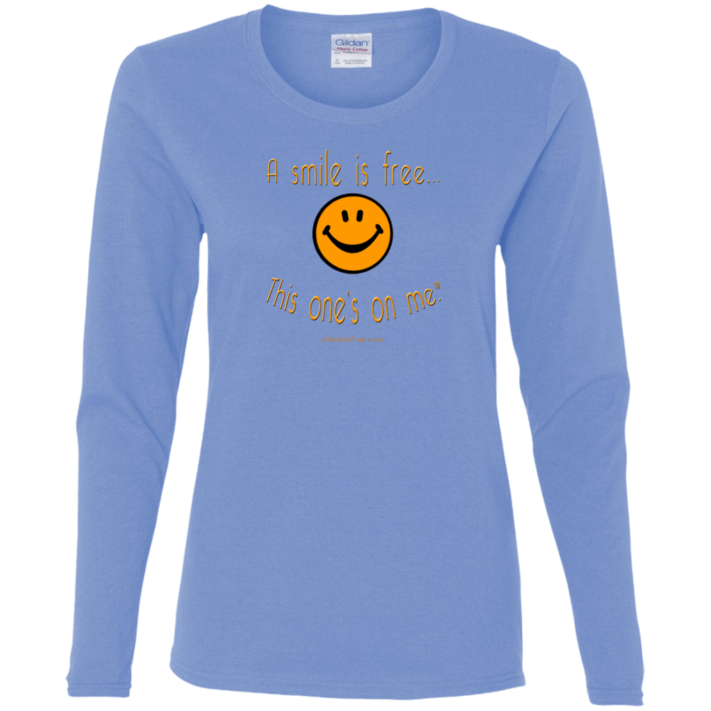 G540L Ladies' Cotton LS T-Pumpkin Smile