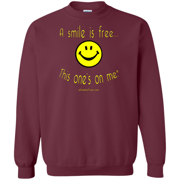 G180 Crewneck Pullover Sweatshirt  8 oz. Yellow Smile