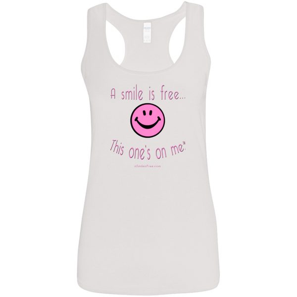G645RL Ladies' Softstyle Racerback Tank Pink Smile
