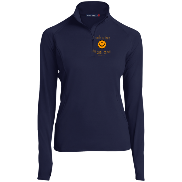 LST850 Women's 1/2 Zip Performance Pullover Pumpkin Smile
