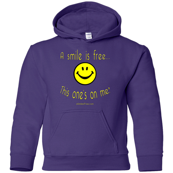 G185B Youth Pullover Hoodie Yellow Smile