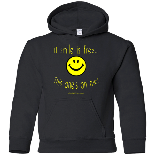 G185B Youth Pullover Hoodie Yellow Smile
