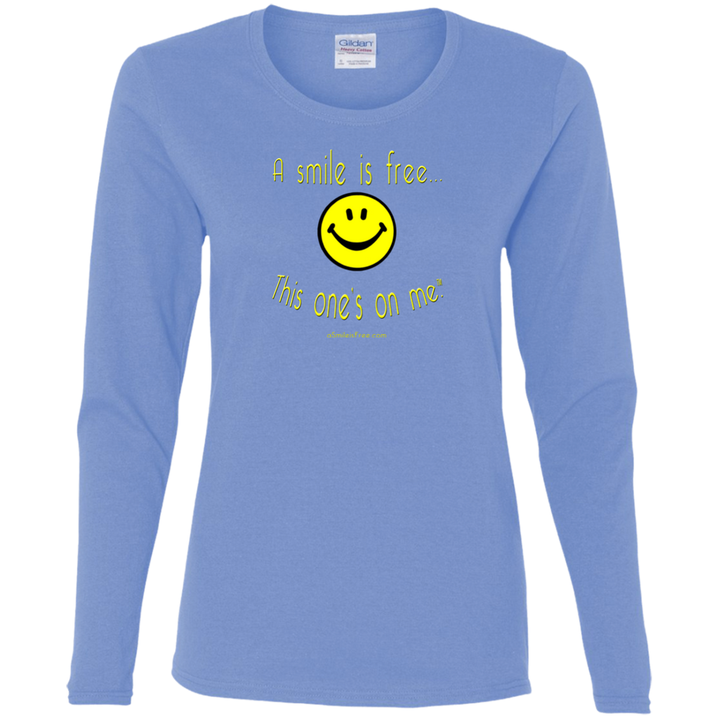 G540L Ladies' Cotton LS T-Yellow Smile