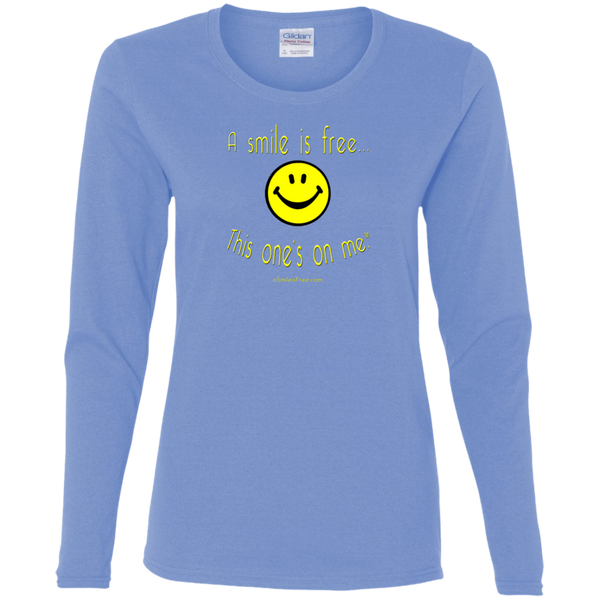 G540L Ladies' Cotton LS T-Yellow Smile