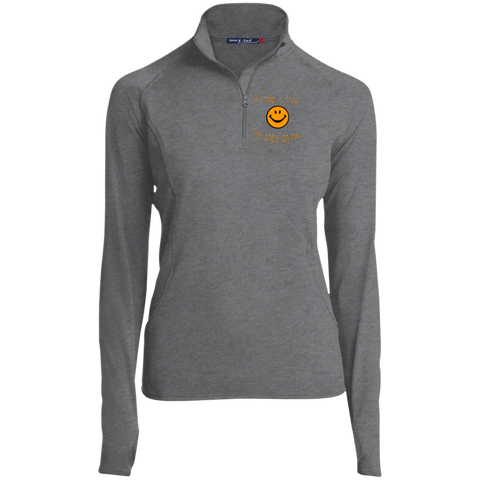 LST850 Women's 1/2 Zip Performance Pullover Pumpkin Smile