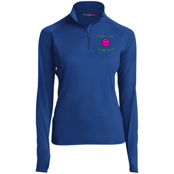 LST850 Women's 1/2 Zip Performance Pullover Neon Pink Smile/NG