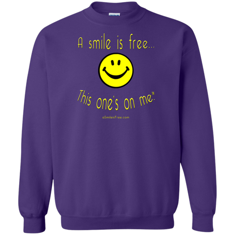 G180 Crewneck Pullover Sweatshirt  8 oz. Yellow Smile