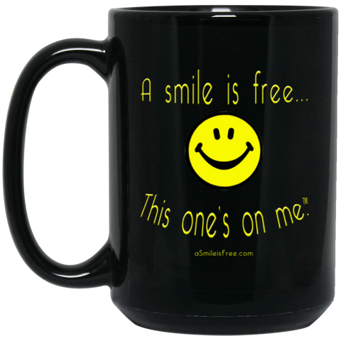 BM15OZ 15 oz. Black Mug Yellow Smile